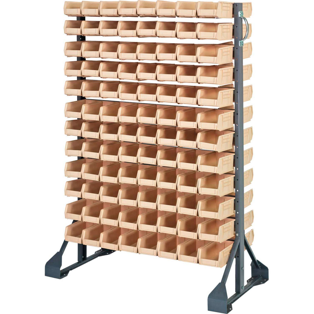 B1398835 QRU-12D-220-192 Double Sided 12 Rail Unit with 192 QUS220 Ultra Stack & Hang Bins - Ivory