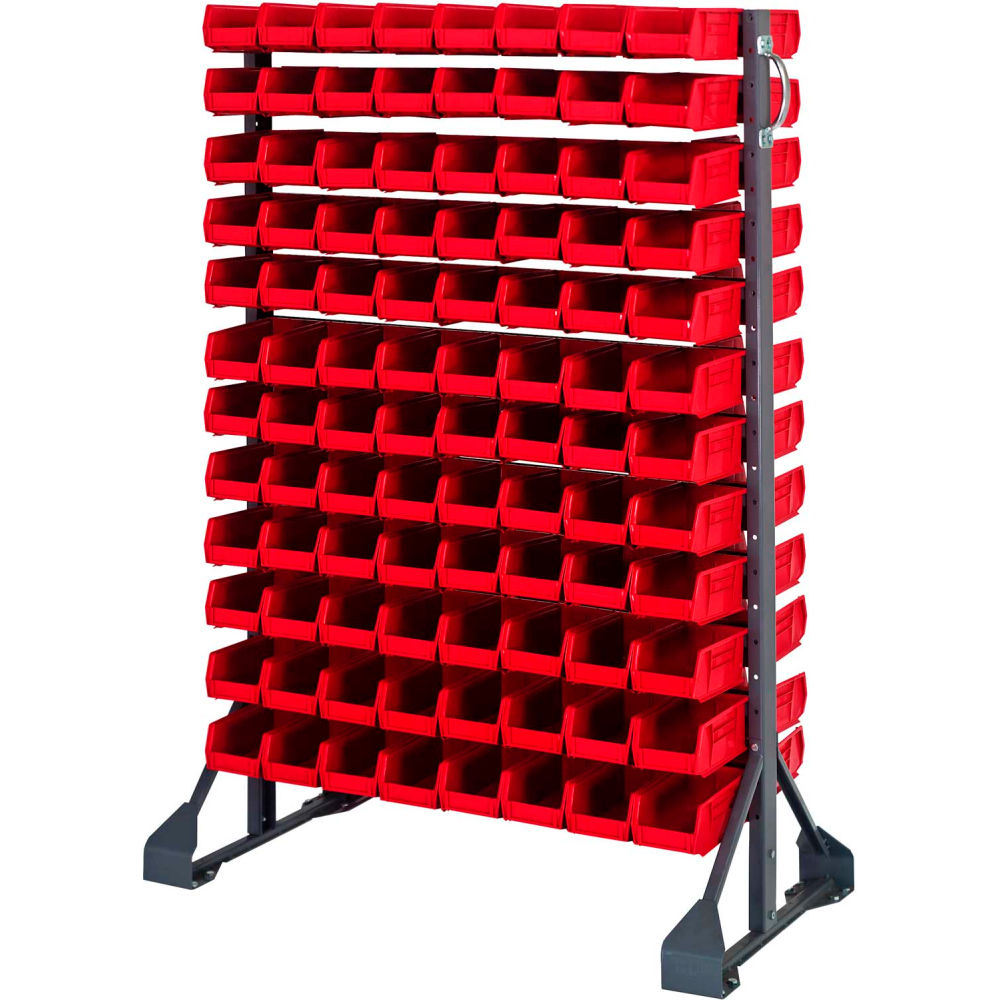 B1398858 QRU-12D-220-192 Double Sided 12 Rail Unit with 192 QUS220 Ultra Stack & Hang Bins - Red