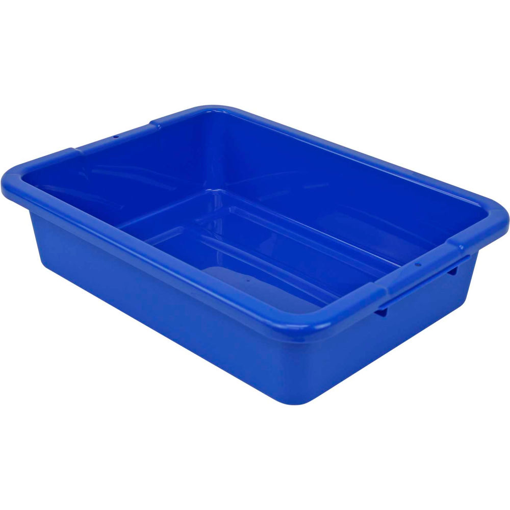 B2956030 Airport Style Bussing Tub 20 x 15 x 5 in. Ribbed Bottom Bus Box- Polypropylene - Blue - Pack of 12