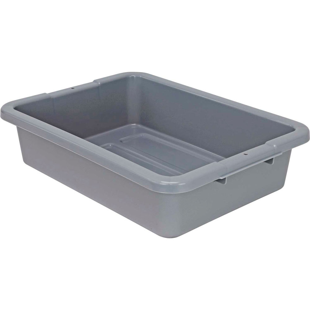 B2956034 Airport Style Bussing Tub 20 x 15 x 5 in. Ribbed Bottom Bus Box- Polypropylene - Gray - Pack of 12