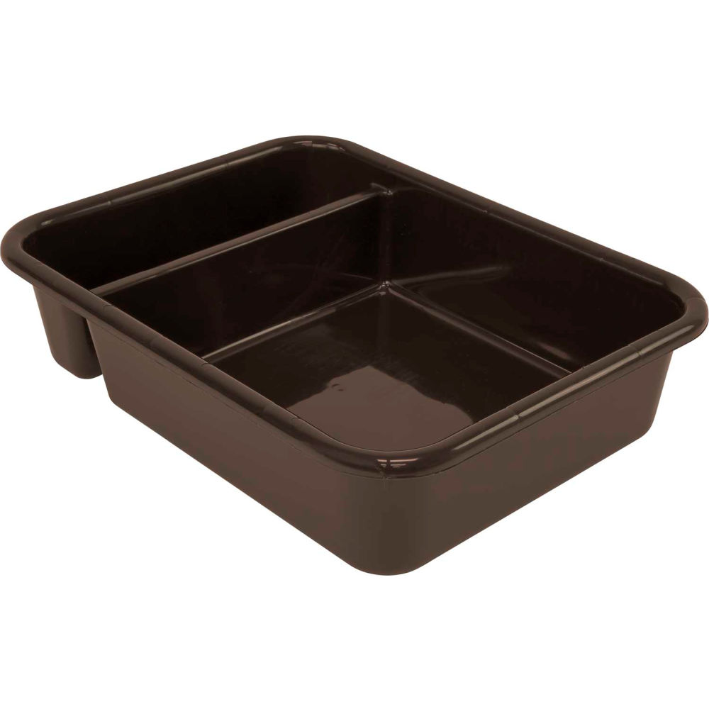 B2956048 Bussing Tub 20 x 15 x 5 in. Compartment Bus Box - Polypropylene - Brown - Pack of 12