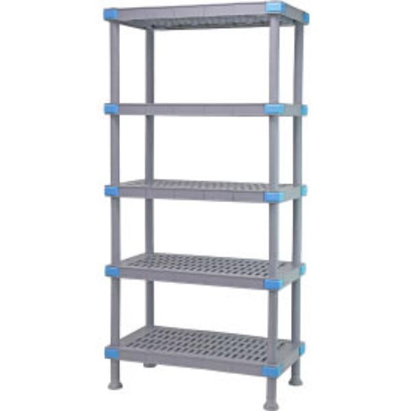 Quantum Food Service QP245462VS-5 54 NSF 5-Tier Heavy-Duty Plastic Shelving Unit - Millenia, 24W, 62H, Gray