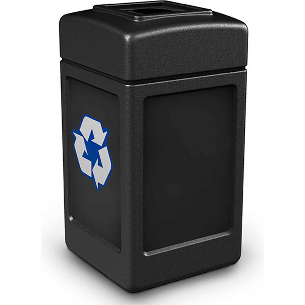 B2383837 PolyTec Recycling Can with Open Top - 42 gal, Black
