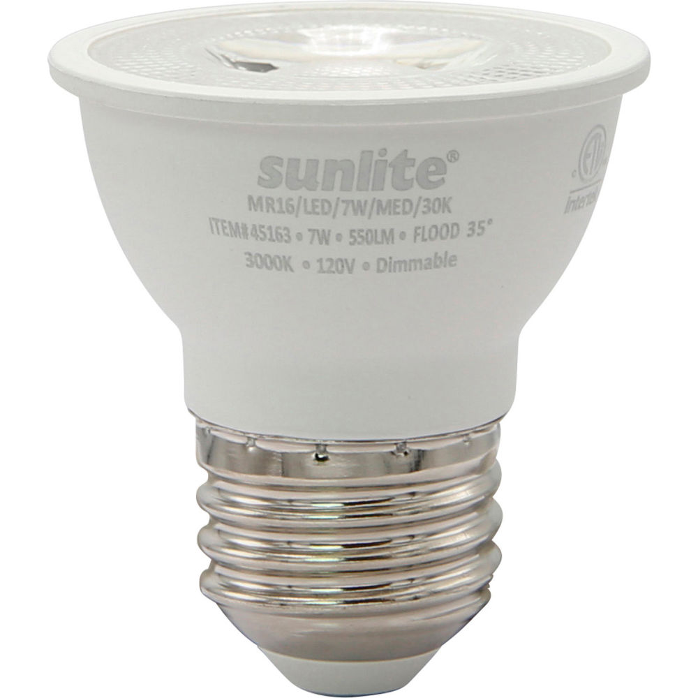 B3137302 LED MR16 Bulb - 120V 7W 500 Lumens Medium Screw Base 3000K. Warm White - Pack of 6