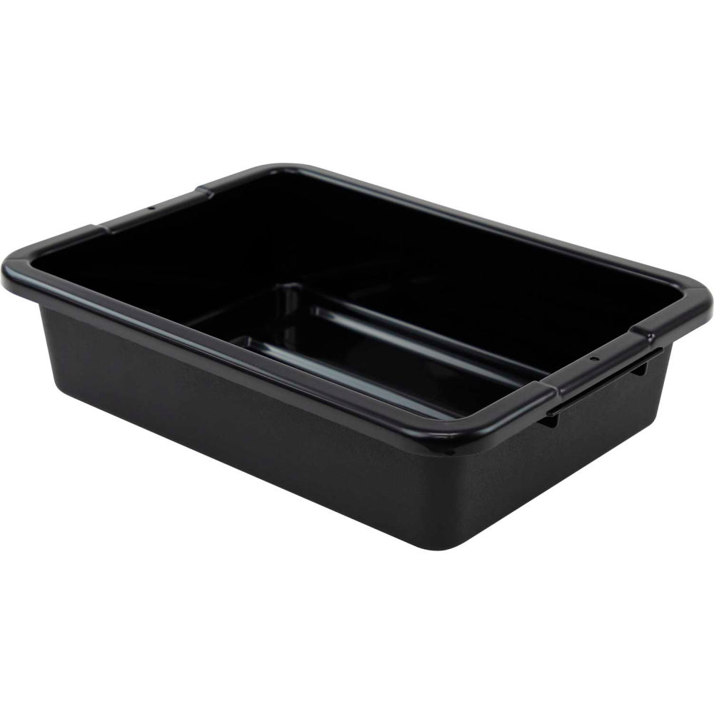 B2956033 Airport Style Bussing Tub 20 x 15 x 5 in. Ribbed Bottom Bus Box - Polypropylene - Black - Pack of 12