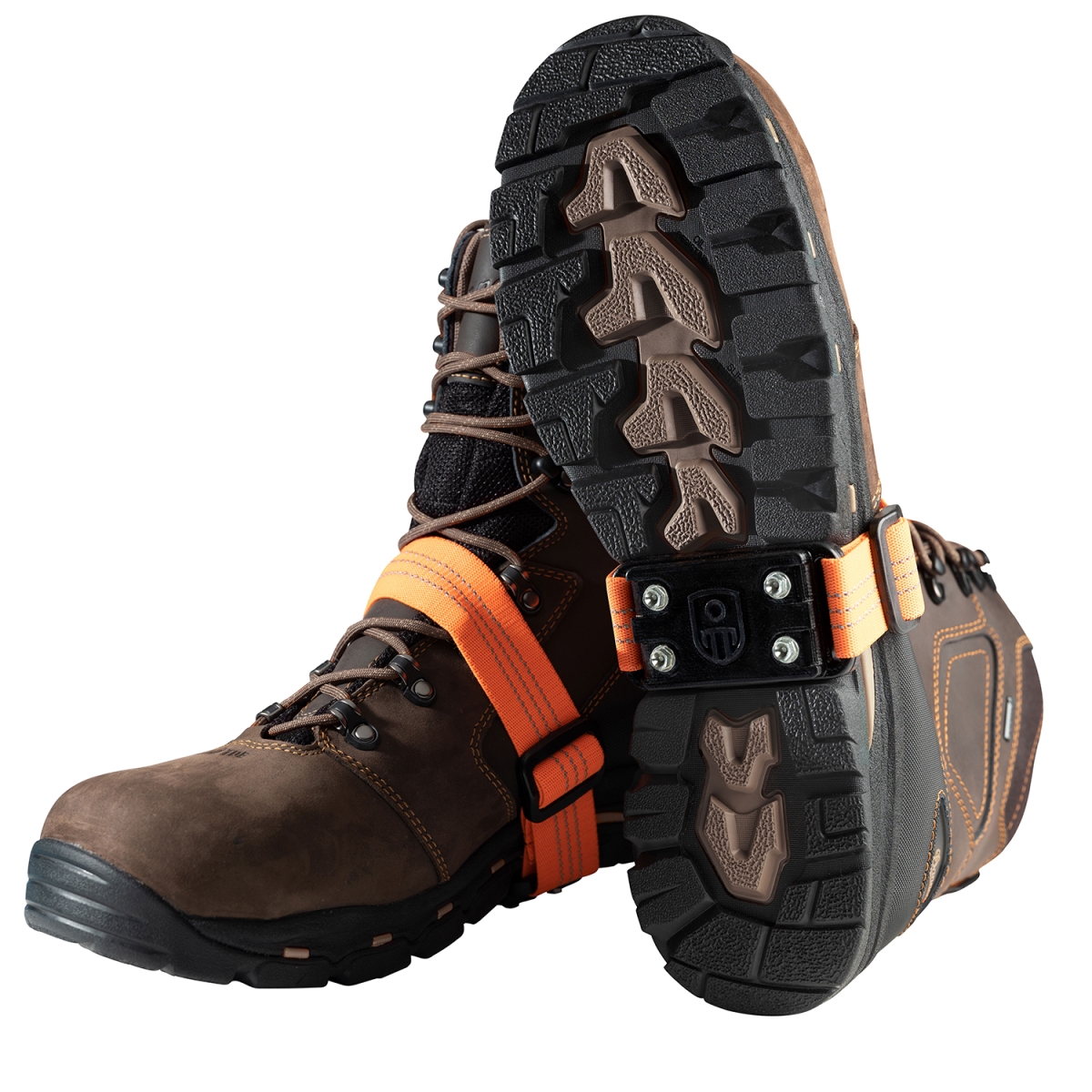 Steel Anti-Slip Traction Ice Cleats One Size Plastic Weave Closure, Black