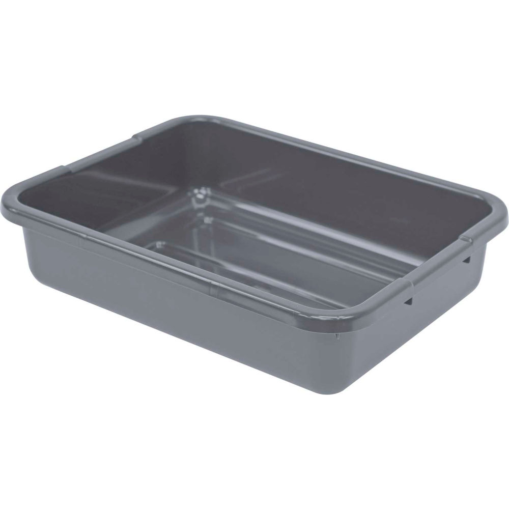 B2956038 Bussing Tub 21 x 15 x 5 in. Ribbed Bottom Bus Box - Polypropylene - Gray - Pack of 12
