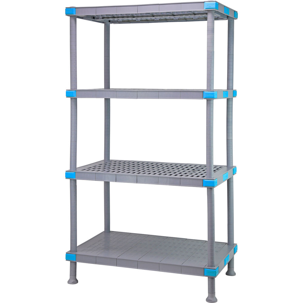 B3121641 30 x 24 x 74 in. 3 Open & 1 Solid Grid Shelves Shelving Unit