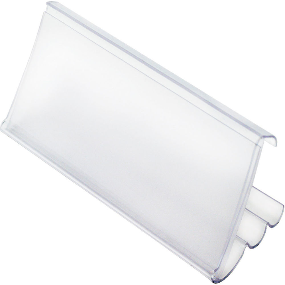B3149340 3 in. 30, 60 or 90 deg Angled Label Holder, Clear