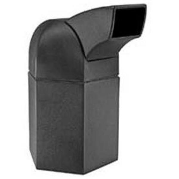 240545BK PolyTec Hex Waste Container with Drive-Thru Lid, Black - 45-gal