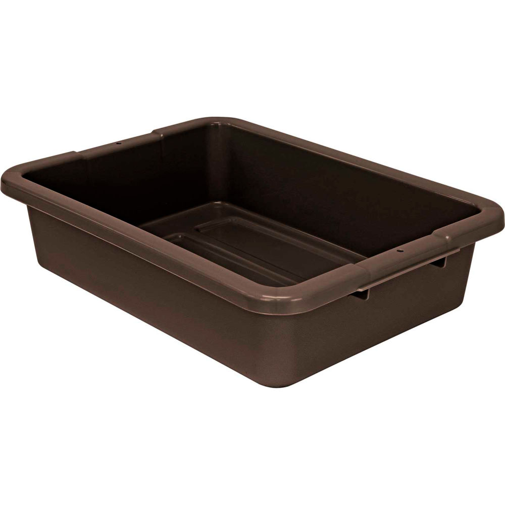B2956031 Airport Style Bussing Tub 20 x 15 x 5 in. Ribbed Bottom Bus Box - Polypropylene - Brown - Pack of 12