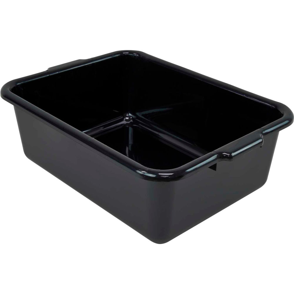 B2956039 Bussing Tub 21 x 15 x 7 in. Flat Bottom Bus Box - Polypropylene - Black - Pack of 12