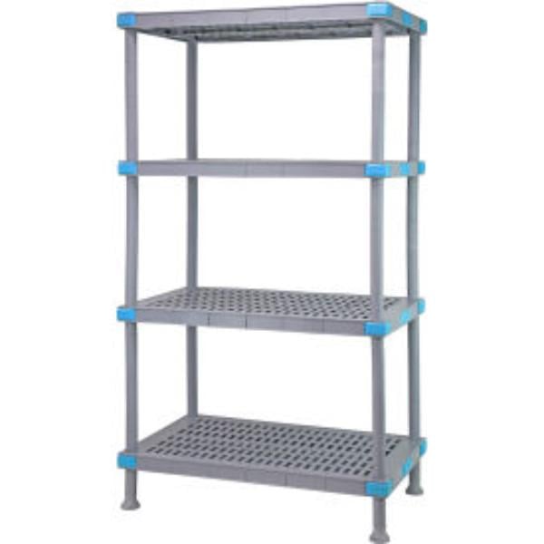 Quantum Food Service QP245450VS-4 54 NSF 4-Tier Heavy-Duty Plastic Shelving Unit - Millenia, 24W, 50H, Gray
