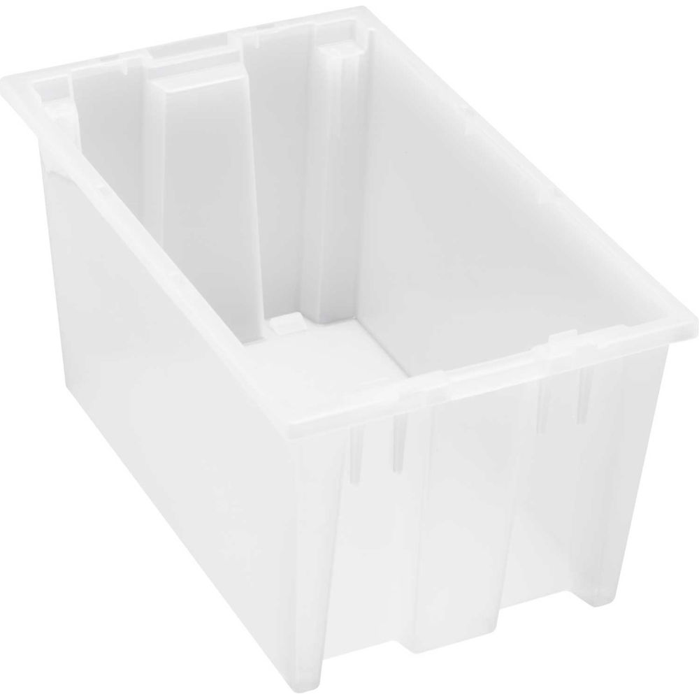 Stack & Nest Storage Container, 5.7 gal, 18 in L x 11 in W x 9 in H, Clear, Polypropylene