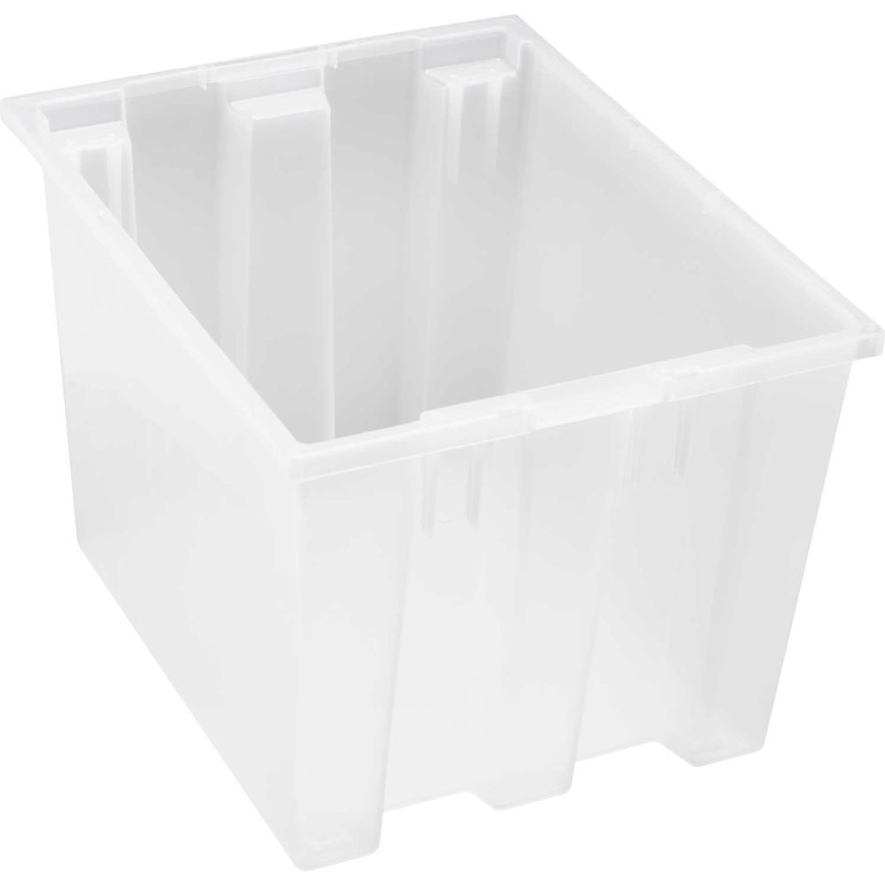 Stack & Nest Tote - Clear - 19.5 x 15.5 x 13 in. - Pack of 6 - Heavy-Duty Polypropylene