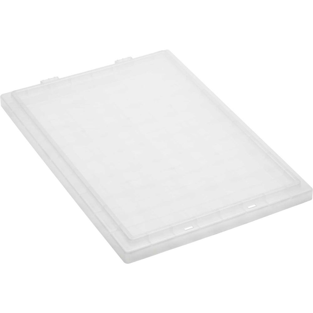 B2777173 Genuine Stack & Nest Tote - Clear Lid - Polyprolylene - 19.50 x 13.50 x 1 in. - Pack of 6