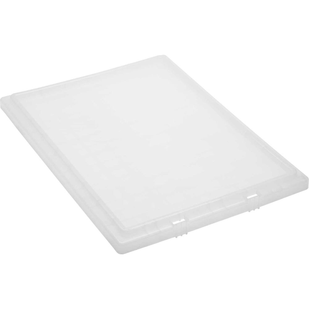 B2777176 Genuine Stack & Nest Tote - Clear Lid - Polypropylene - 23.50 x 15.50 x 1 in. - Pack of 3