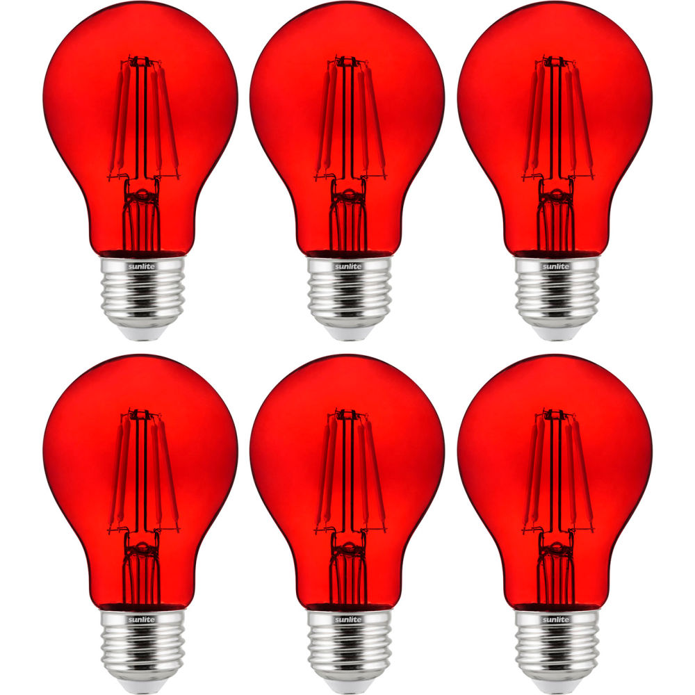 B3123058 Sunlite LED Edison Light Bulb - 6W 600 Lumens Medium Base Dimmable Clear Glass Filament - Pack of 6