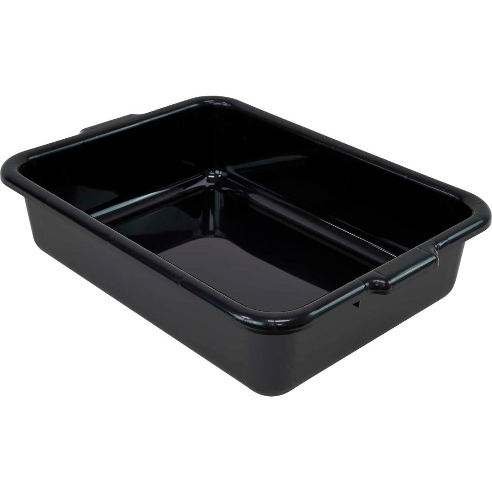 B2956035 Bussing Tub 21 x 15 x 5 in. Flat Bottom Bus Box - Polypropylene - Black - Pack of 12