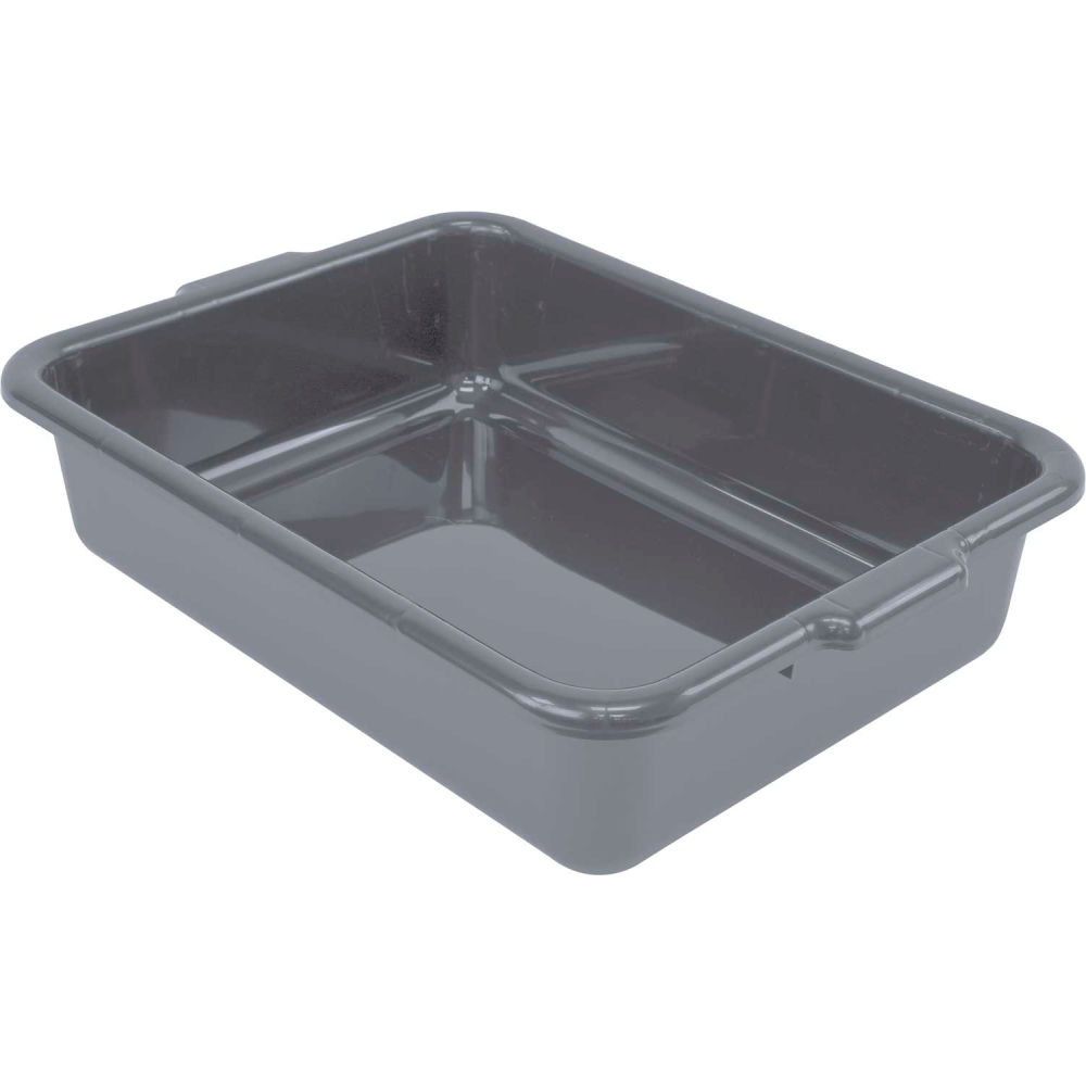 B2956037 Bussing Tub 21 x 15 x 5 in. Flat Bottom Bus Box - Polypropylene - Gray - Pack of 12