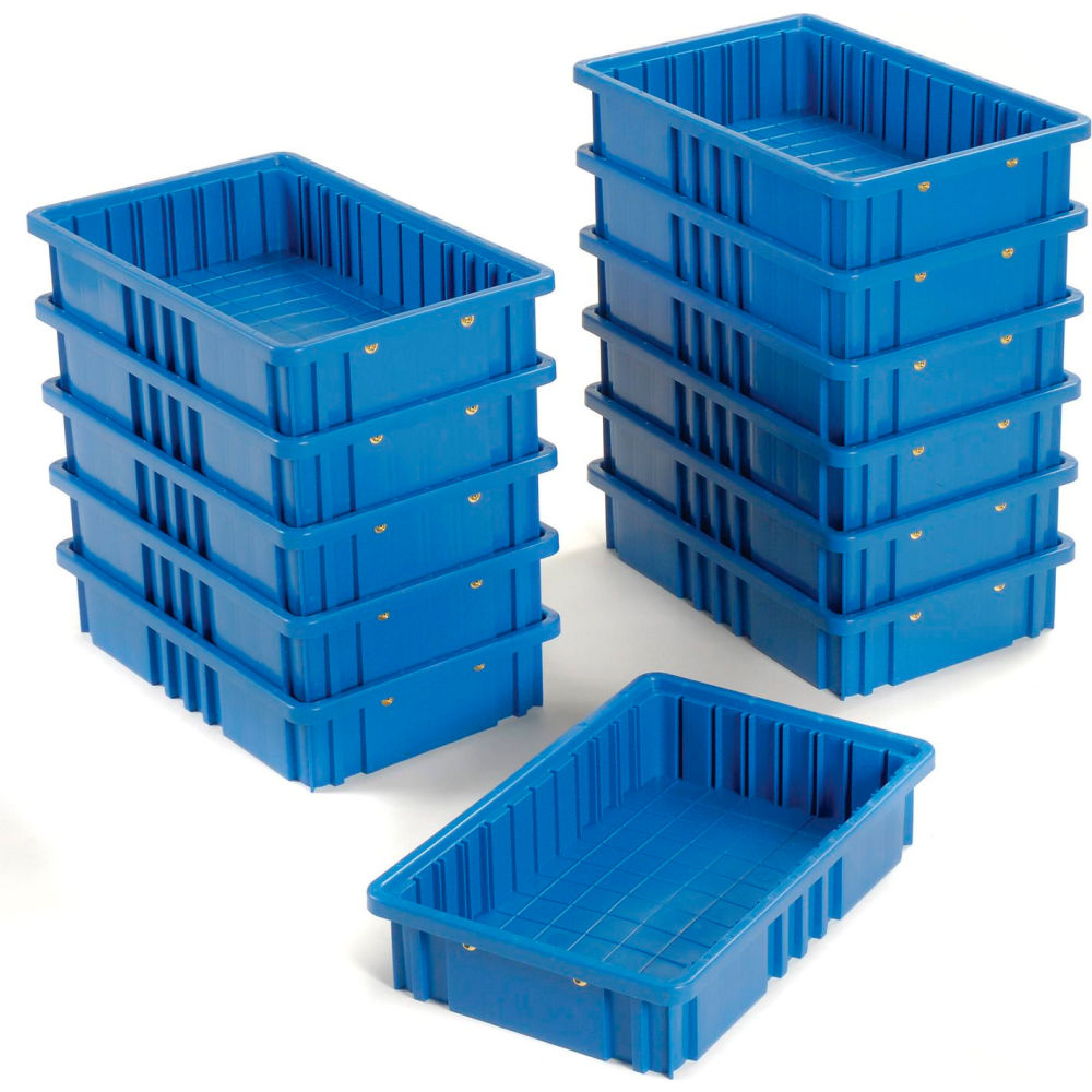 Global Industrial 334102BL Plastic Dividable Grid Container - DG9203516. - 050 x 10.87 x 3.50 in. - Blue - Pack of 12 -  GLOBAL INDUSTRIES