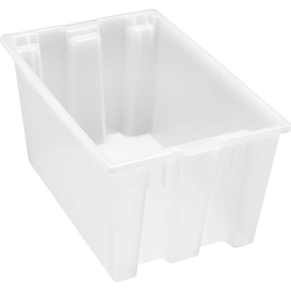 Stack & Nest Storage Container, 12.7 gal, 23-1/2 in L x 19-1/2 in W x 12 in H, Clear, Polypropylene