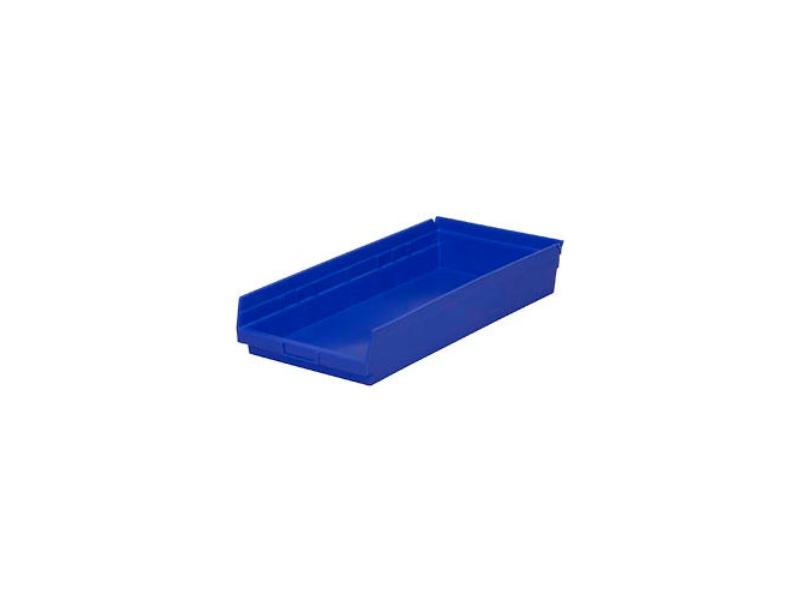 Global Industrial 184825BL 11.13 x 23.63 x 4 in. Plastic Nesting Storage Shelf Bin, Blue - Case of 6