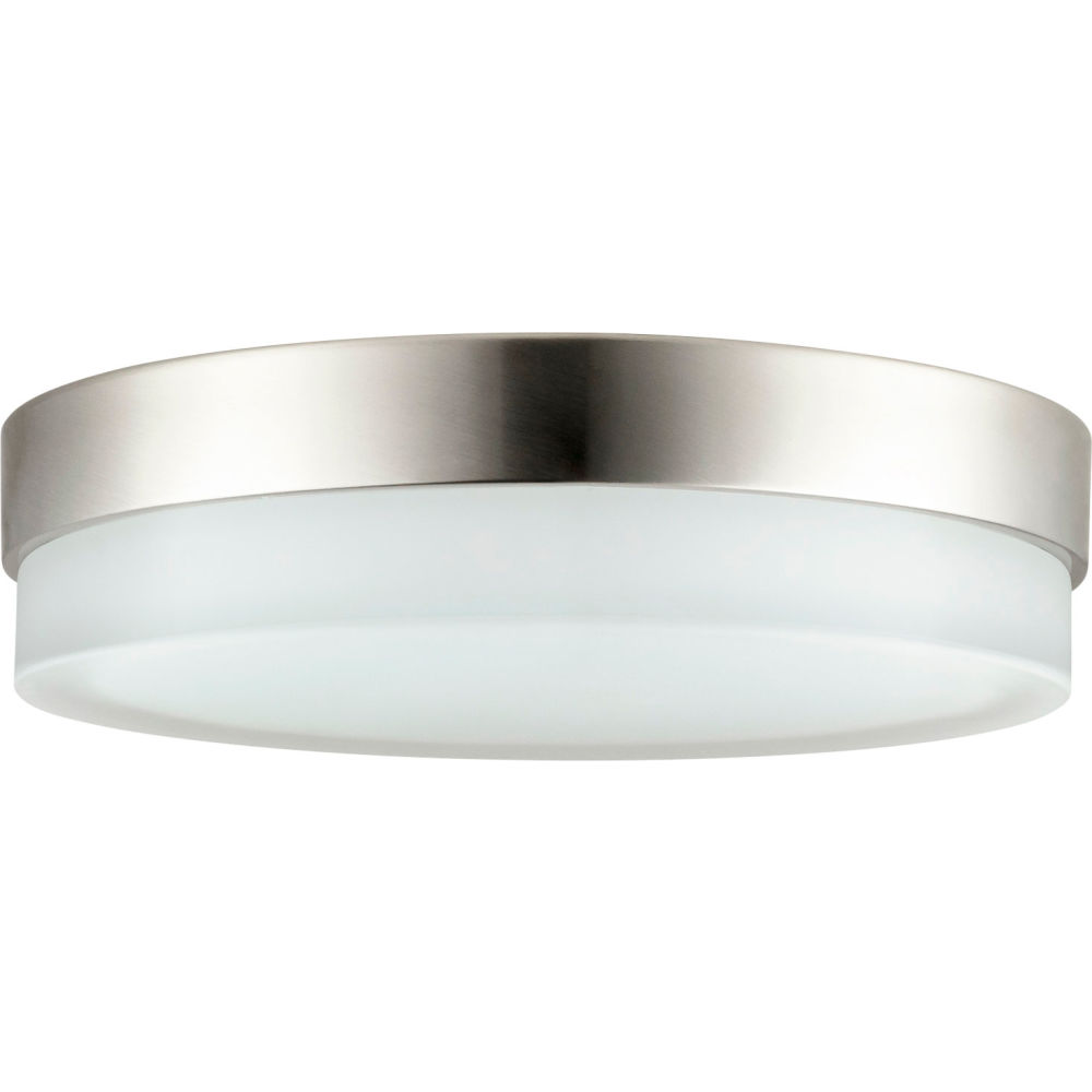 11in. Brushed Nickel Modern Round Flush Mount Ceiling Light Fixture, 27K-50K 1000 Lmn Dimmable