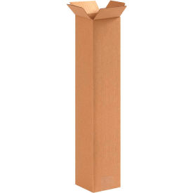 Global Industrial BP3104 Tall Cardboard Corrugated Boxes - 4 x 4 x 20 in., Kraft - Pack of 25