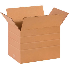 Global Industrial BP3391 Multi Depth Cardboard Corrugated Boxes - 14 x 10 x 10 in., Kraft - Pack of 25
