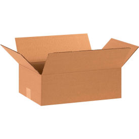 Global Industrial B68704 Flat Cardboard Corrugated Boxes - 15 x 10 x 5 in., Kraft - Pack of 25