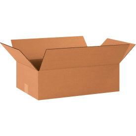 Global Industrial BP2837 Flat Cardboard Corrugated Boxes - 20 x 12 x 6 in., Kraft - Pack of 25