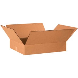 Global Industrial BP2849 Flat Cardboard Corrugated Boxes - 20 x 16 x 4 in., Kraft - Pack of 25