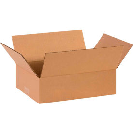 Global Industrial BP2659 Flat Cardboard Corrugated Boxes - 14 x 10 x 4 in., Kraft - Pack of 25