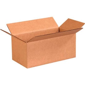 Global Industrial B2206046 Long Cardboard Corrugated Boxes - 10 x 5 x 4 in., Kraft - Pack of 25