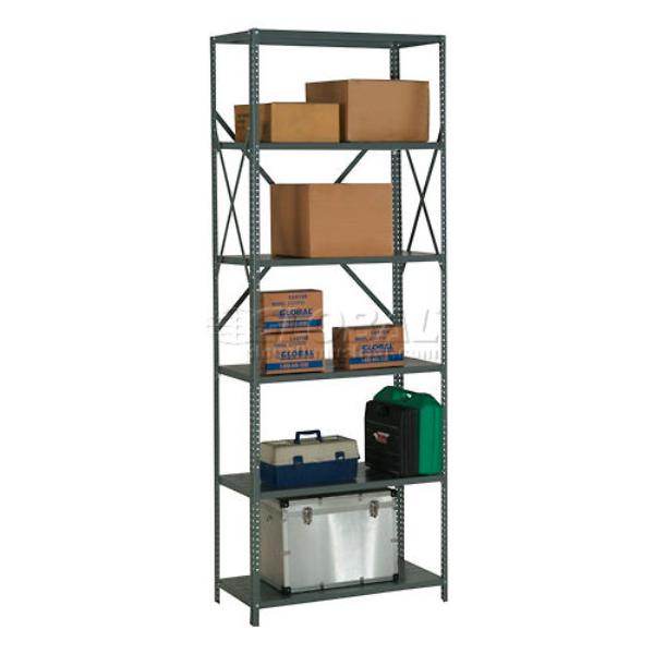 Global Industrial 234442A 6 Shelf 20 Gauge Open Steel Shelving Unit - 36 x 18 x 97 in., Gray