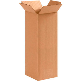 Global Industrial BP3102 Tall Cardboard Corrugated Boxes - 4 x 4 x 10 in., Kraft - Pack of 25