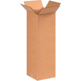 Global Industrial BP3161 Tall Cardboard Corrugated Boxes - 8 x 8 x 24 in., Kraft - Pack of 25