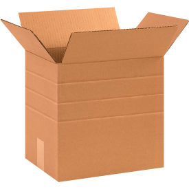 Global Industrial BP3387 Multi Depth Cardboard Corrugated Boxes - 12.25 x 9.25 x 12 in., Kraft - Pack of 25