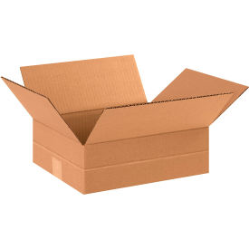 Global Industrial BP3381 Multi Depth Cardboard Corrugated Boxes - 12 x 10 x 4 in., Kraft - Pack of 25