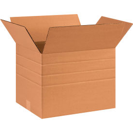 Global Industrial BP3401 Multi Depth Cardboard Corrugated Boxes - 16 x 12 x 12 in., Kraft - Pack of 25