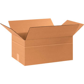 Global Industrial BP3408 Multi Depth Cardboard Corrugated Boxes - 17.25 x 11.25 x 8 in., Kraft - Pack of 25