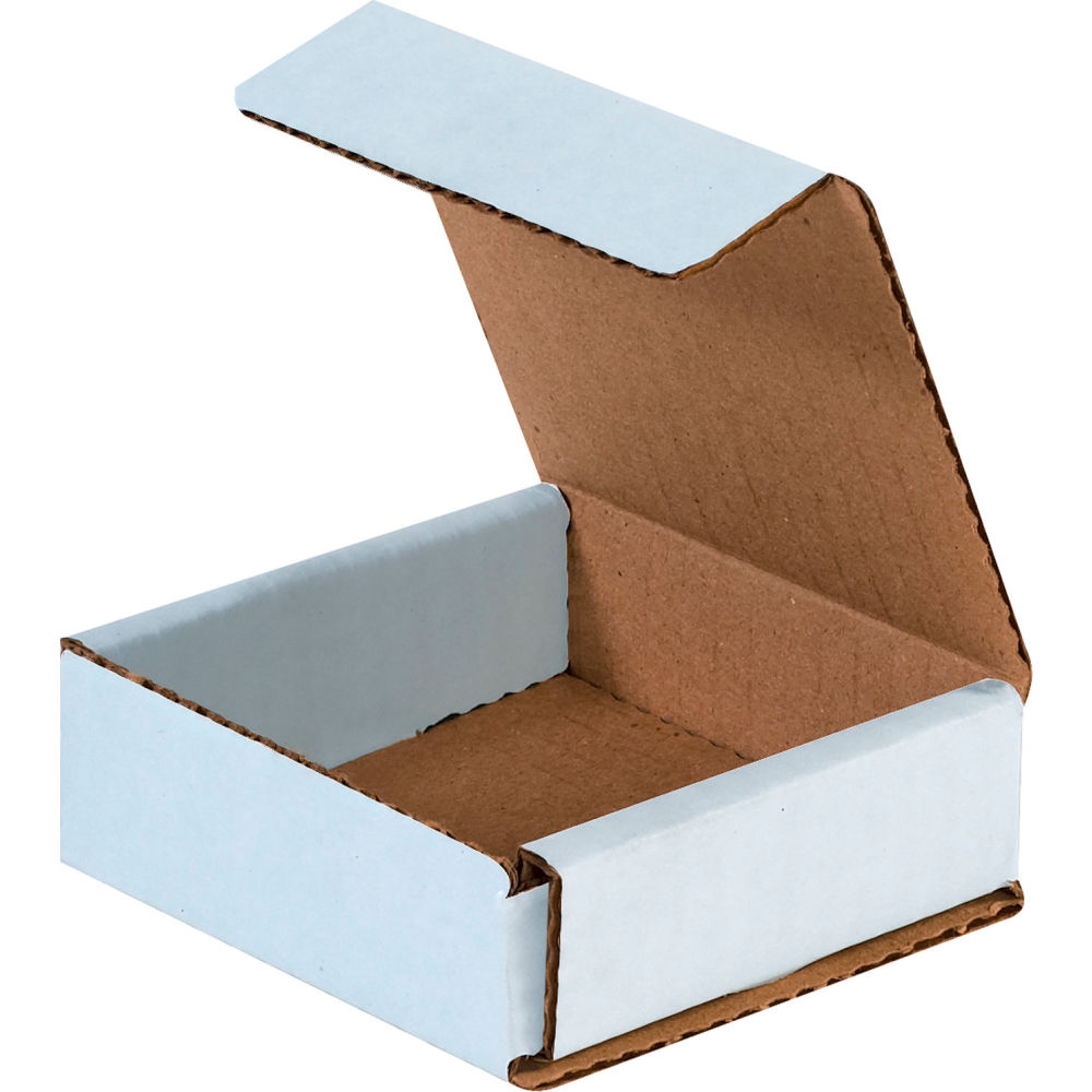Corrugated Mailers - White - 3 x 3 x 1 in. - Pack of 50 - Lightweight & Durable