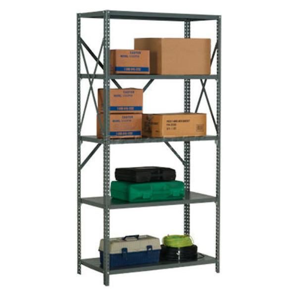 Global Industrial SO3618520 5 Shelf 20 Gauge Open Steel Shelving Unit - 36 x 18 x 73 in., Gray