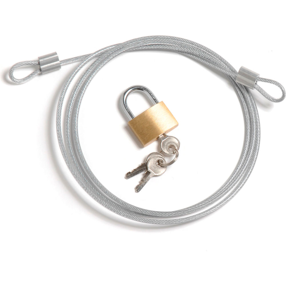 Global Industrial SCK Security Cable Kit - Includes Cable Padlock & 3 Keys, Yellow