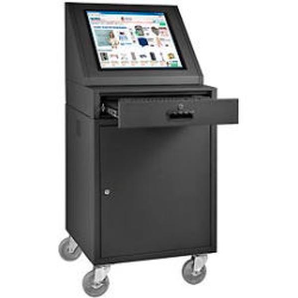Global Industrial 2843929 Mobile LCD Console Computer Cabinet - Black