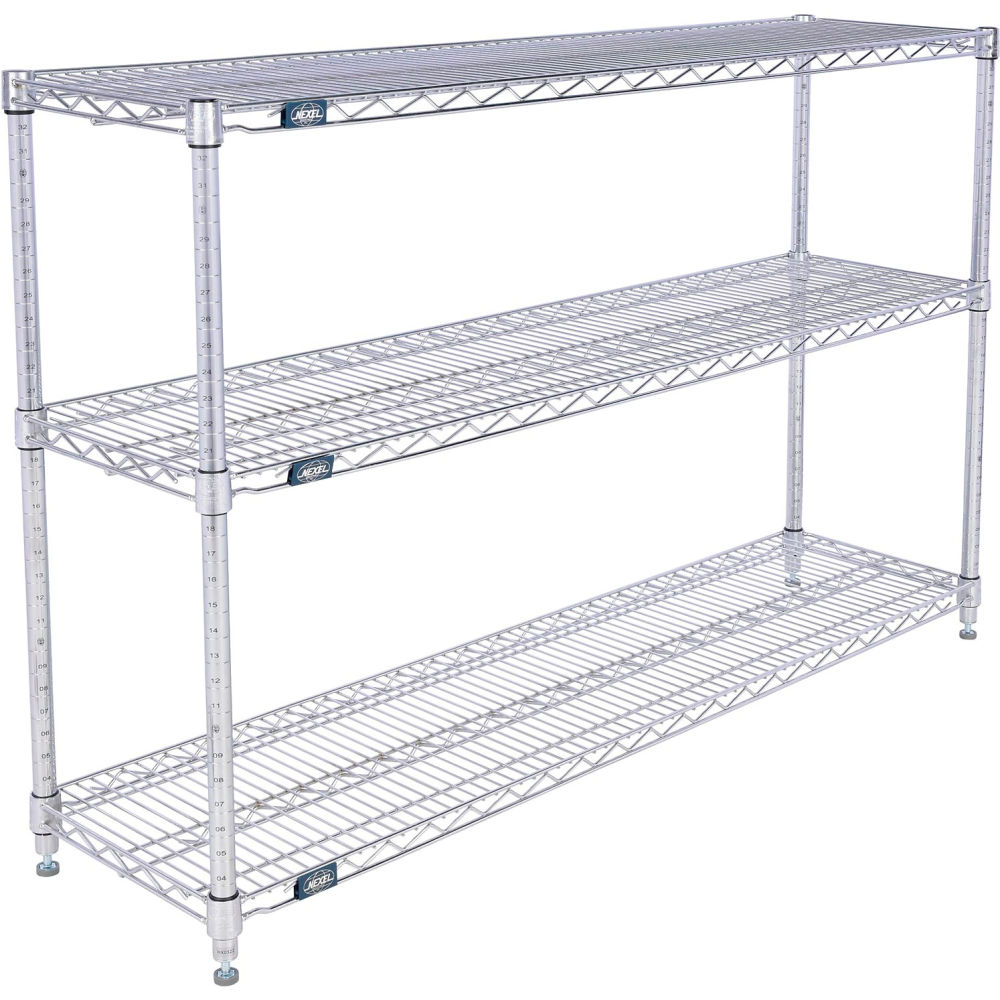 Picture of Global Industrial 14543C3 Nexel3 Shelf Chrome Wire Shelving Unit - Starter - 54 x 14 x 34 in.