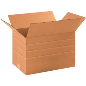 Global Industrial B68965 Multi Depth Cardboard Corrugated Boxes - 17.25 x 11-.5 x 11 in., Kraft - Pack of 25
