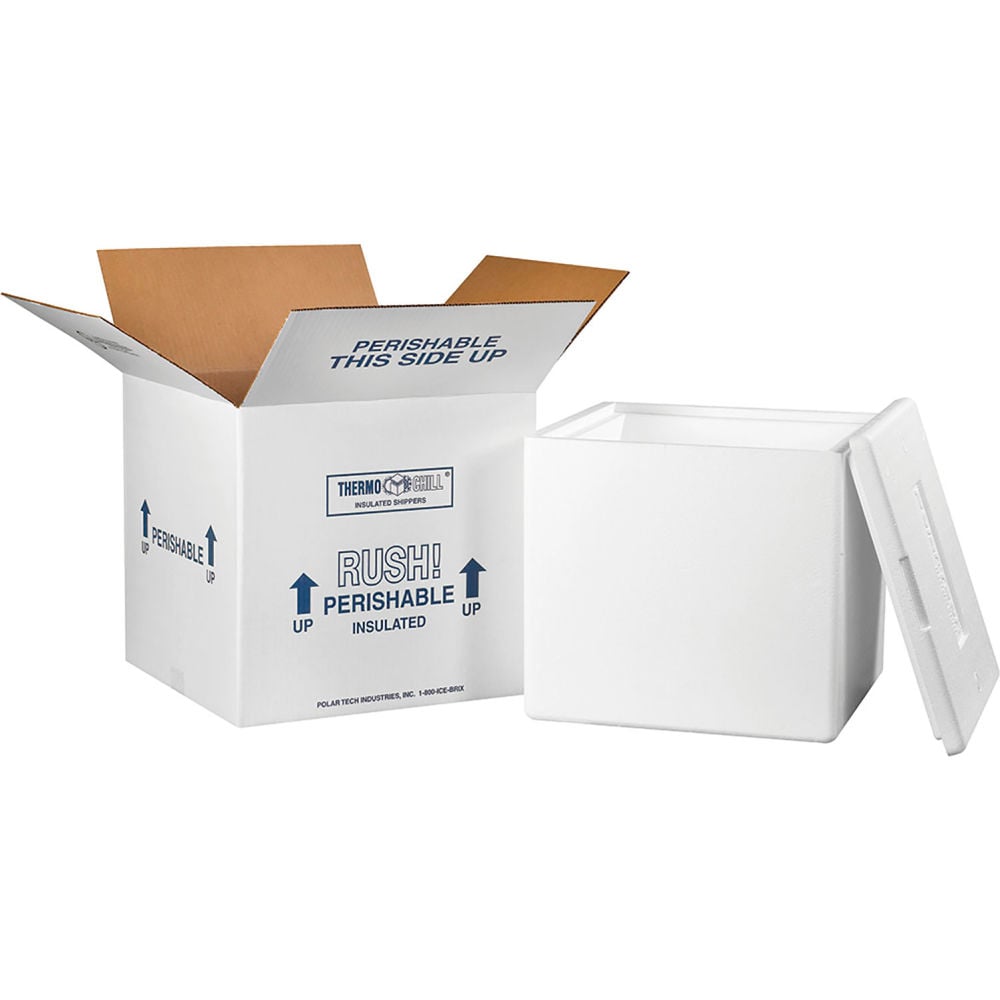 13 x 13 x 12.5 in. Foam Insulated Shipping Kit - White