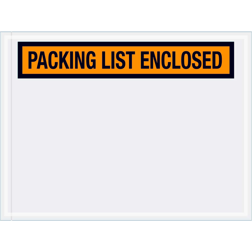 B43998 6 x 4.5 in. Packing List Enclosed Print Panel Face Envelopes, Orange - Pack of 1000